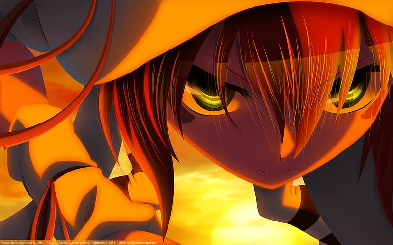 girl face orange-2013 Anime, HD wallpaper