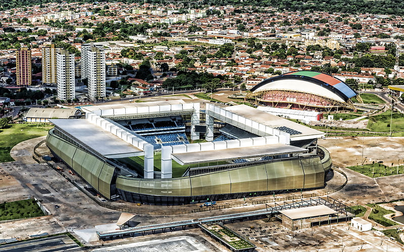 Arena Pantanal, aerial view, soccer, Cuiaba Arena, football stadium, Brazil, Verdao, Cuiaba Esporte Clube, brazilian stadiums, HD wallpaper