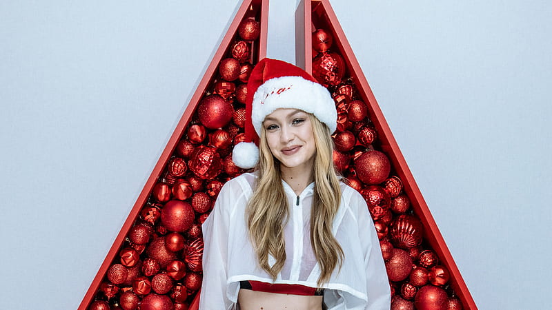 Gigi Hadid Reebok Christmas Event, gigi-hadid, celebrities, girls, model, christmas, HD wallpaper