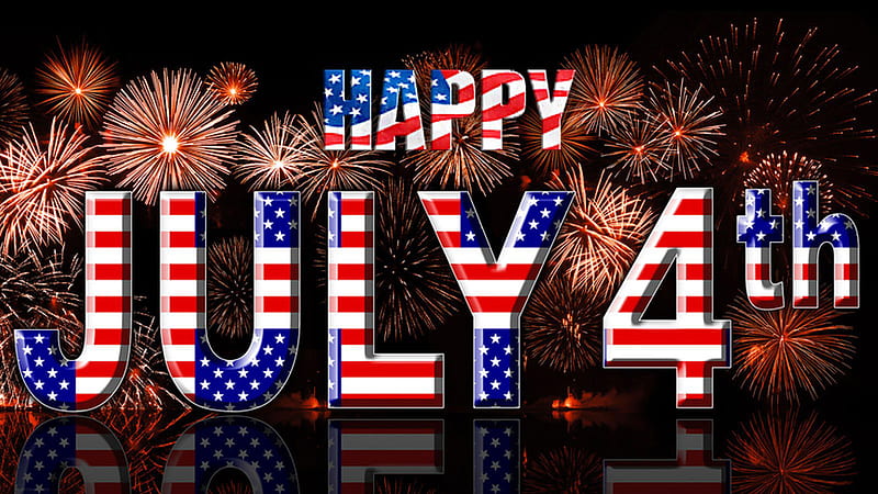 Happy July 4th Fireworks US Flag 4th Of July, HD wallpaper