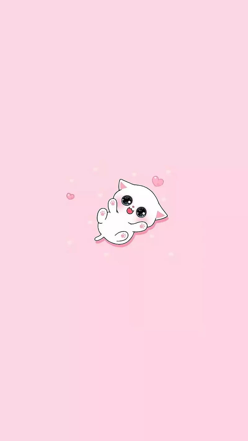 Cute cats , cat, cute, pink, HD phone wallpaper