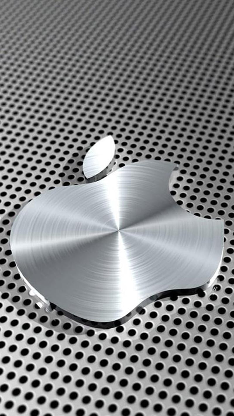 3D Metallic Apple, iphone, HD phone wallpaper