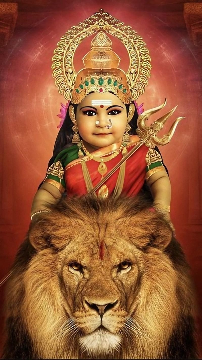 Durga Devi , Maa Durga On Lion, goddess, devotional, bhakti, HD phone wallpaper