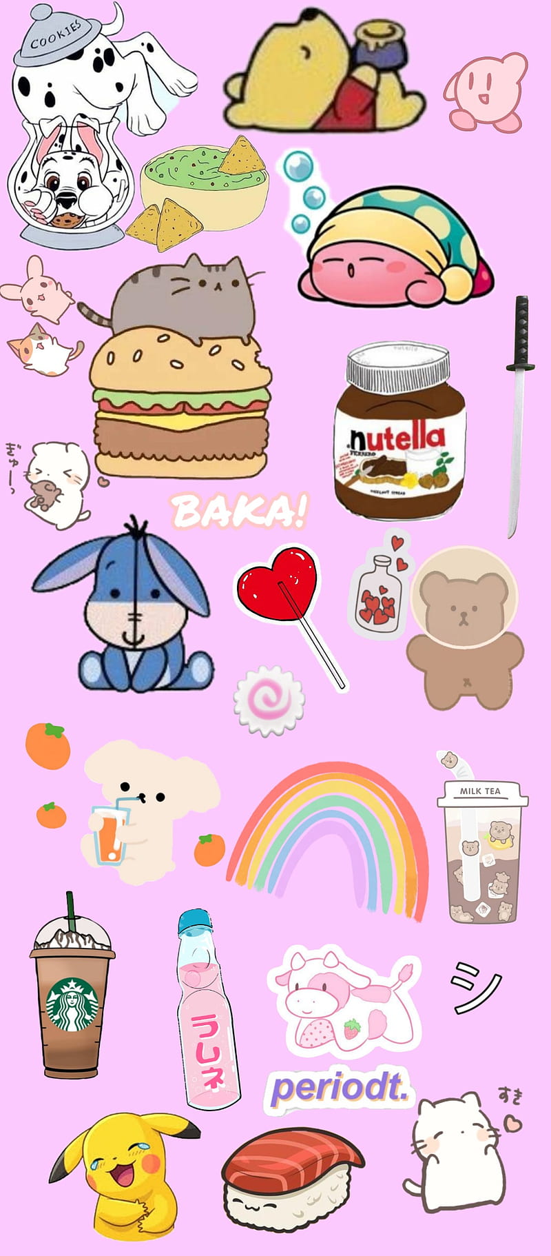 Kawii, baka, cartoon, coffee, cute, disney, japanese, pink, rainbow, HD  phone wallpaper | Peakpx