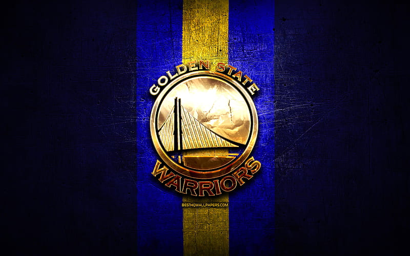 Golden State Warriors, golden logo, NBA, blue metal background, american  basketball club, HD wallpaper | Peakpx