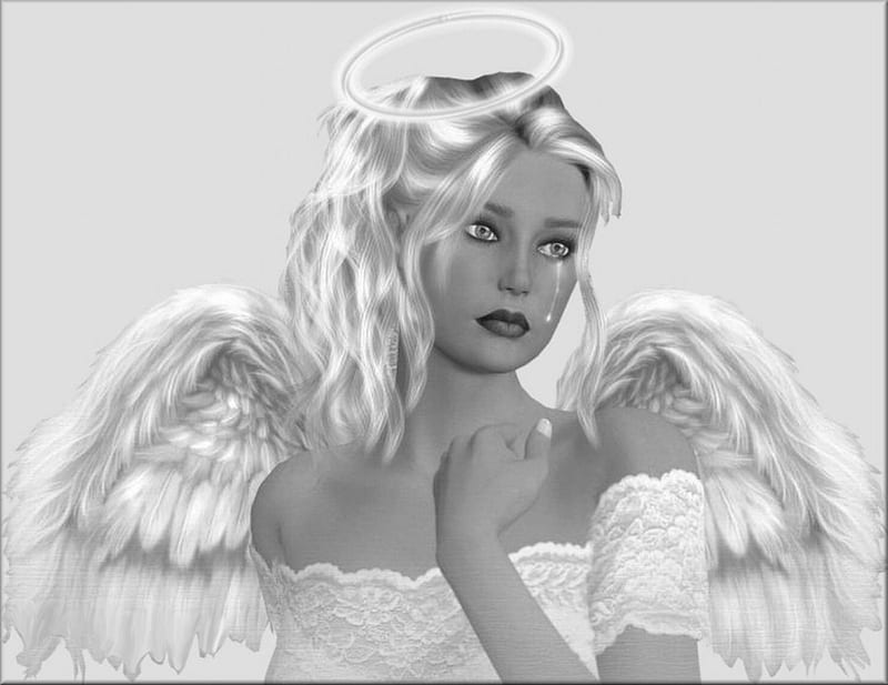 Tears Of An Angel Halo Female Wings Angel Tears White Hd Wallpaper Peakpx 8654