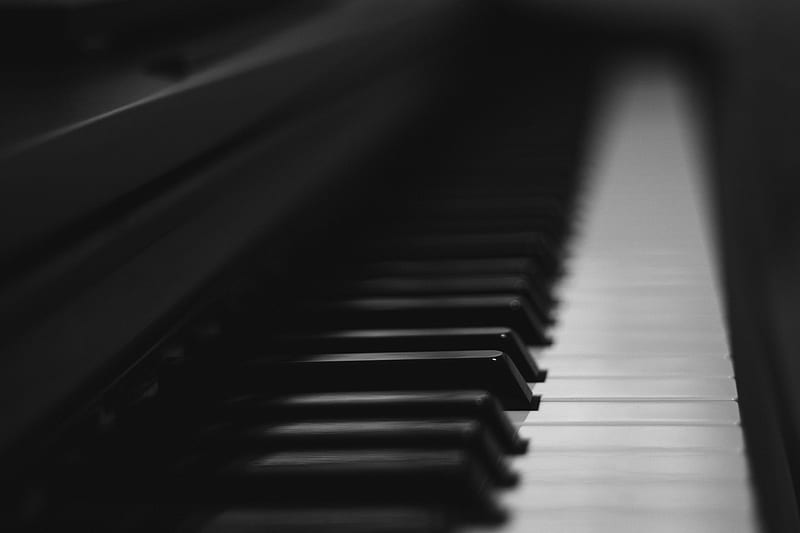 piano, keys, musical instrument, bw, music, HD wallpaper