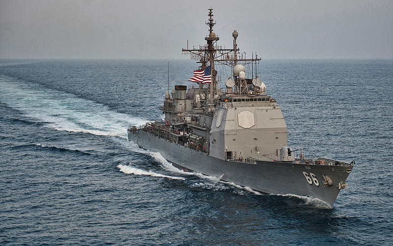 USS Hue City, CG-66, guided-missile cruisers, United States Navy, US army, battleship, US Navy, Ticonderoga-class, USS Hue City CG-66, HD wallpaper