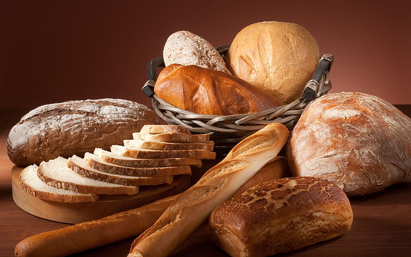 Delicious bread, pretty, delicious, brown, bread, abstract, round, graphy, stick, slice, white, HD wallpaper