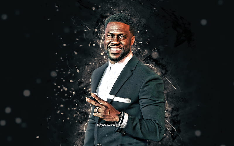 Kevin Hart american actor, white abstract rays, movie stars, Hollywood, Kevin Darnell Hart, american celebrity, creative, Kevin Hart, HD wallpaper
