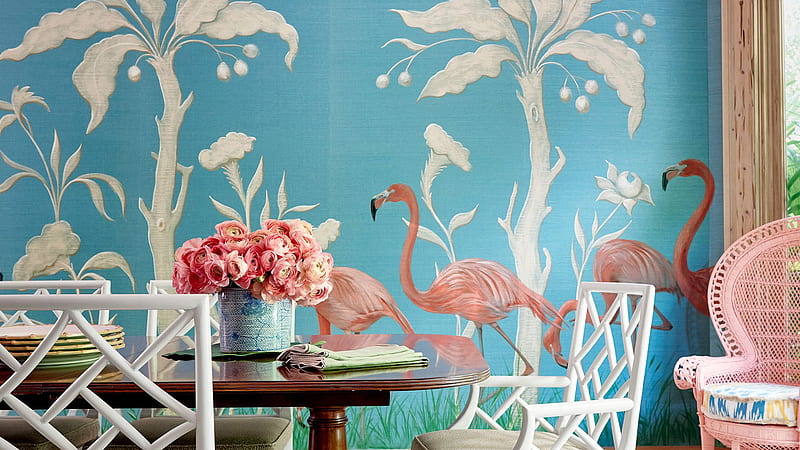 Birds Art On Walls Grasscloth, HD wallpaper