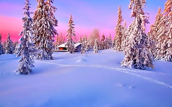 Snow Covered Mountain Under Cloudy Sky, Snow, Winter, Mountains, Nature 