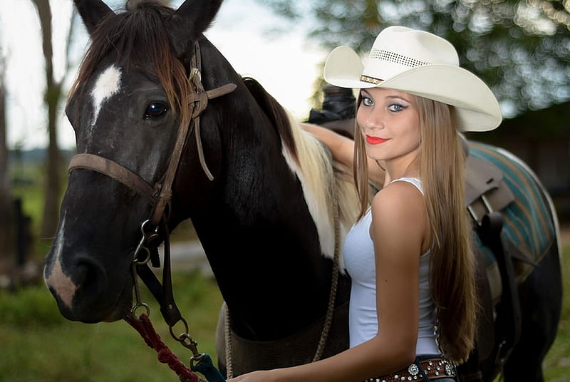 Im Going For A Ride Female Models Hats Cowgirl Ranch Fun Outdoors Hd Wallpaper Peakpx