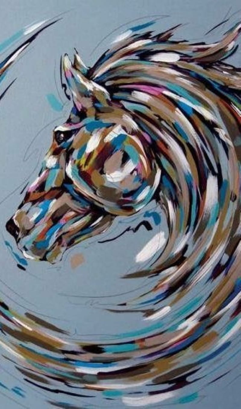 horse head, drawings, horse, HD phone wallpaper