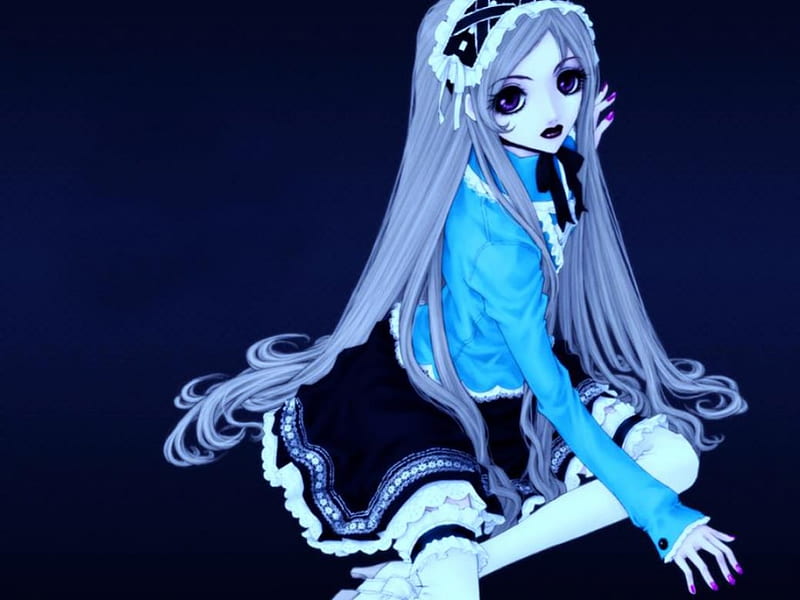 Anime Sweet Violet Blue, innocent, Sad, Girl, Violet, Blue, Sweet, HD wallpaper