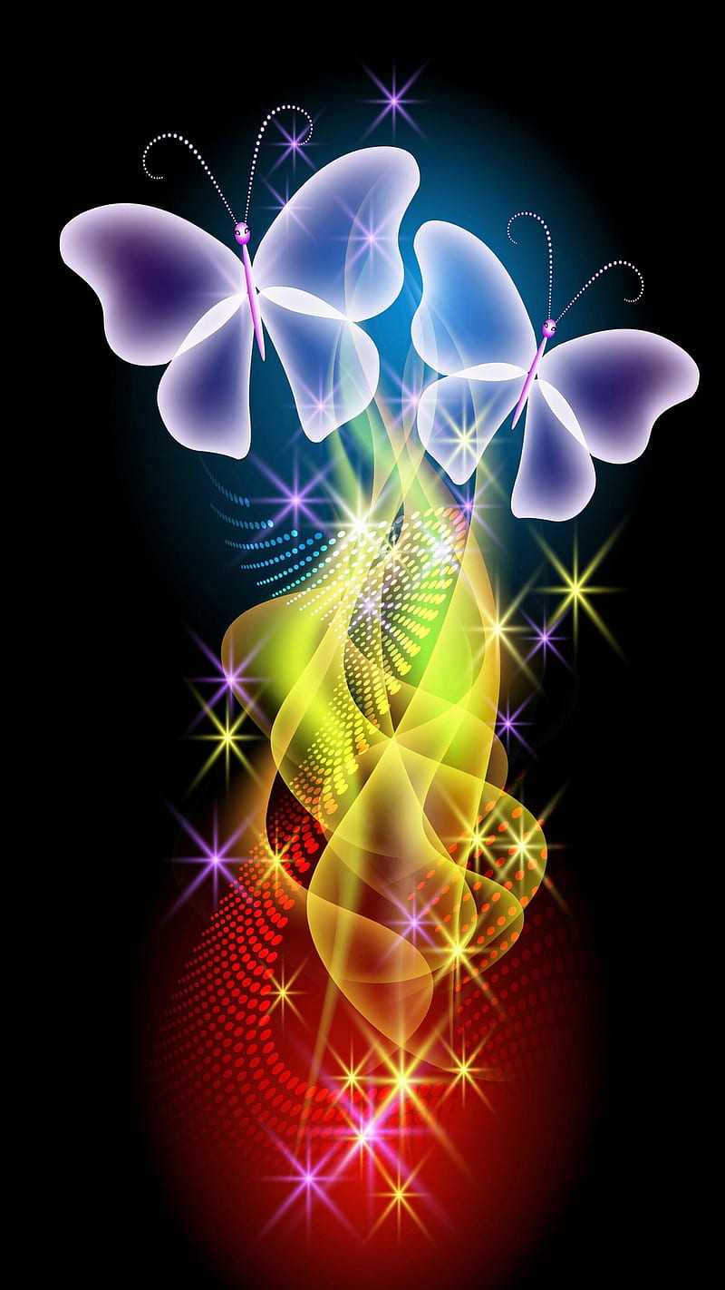 Mariposa, colores, estrellas, Fondo de pantalla de teléfono HD | Peakpx