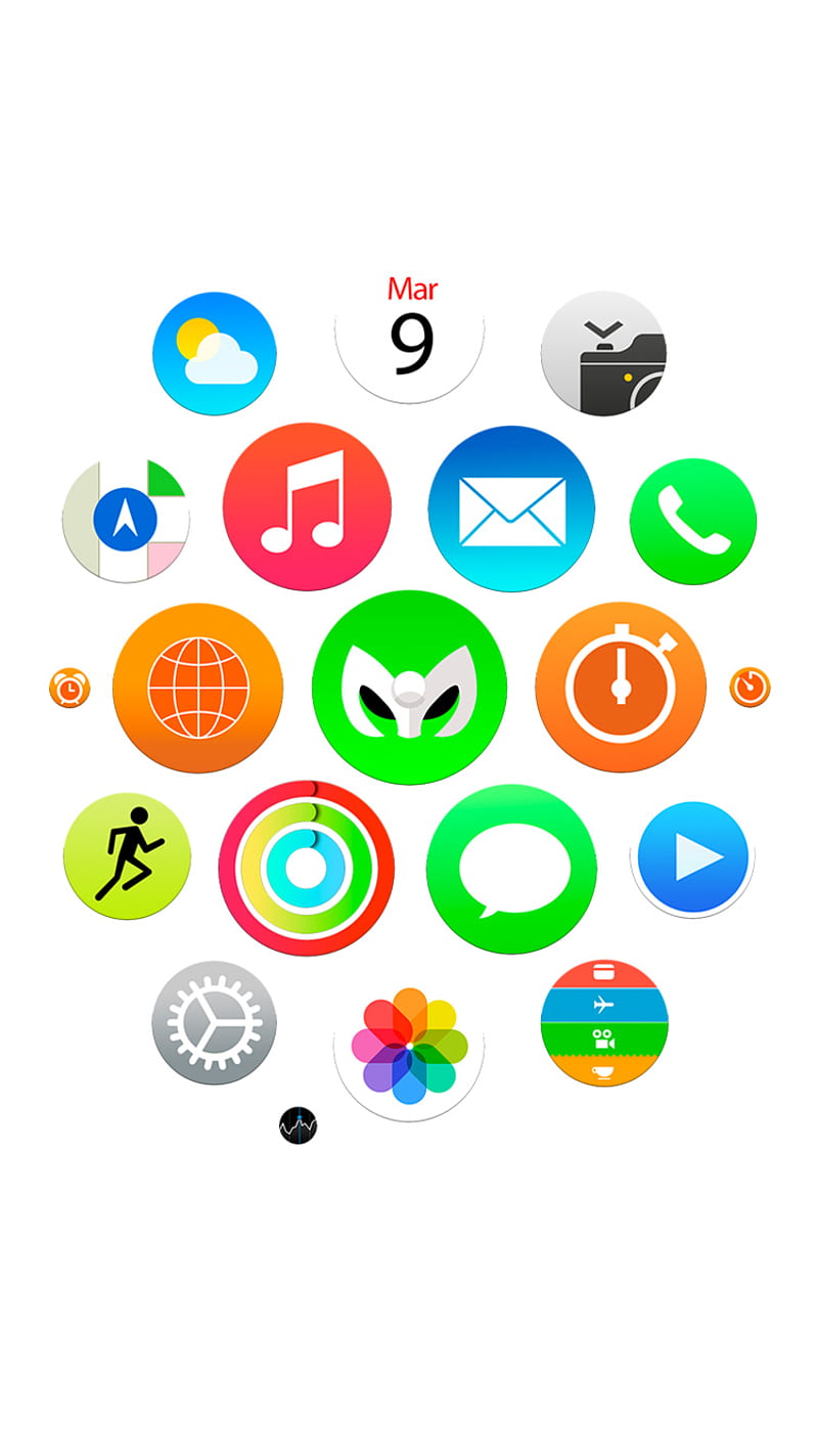 Apple Watch, homescreen, white, HD phone wallpaper