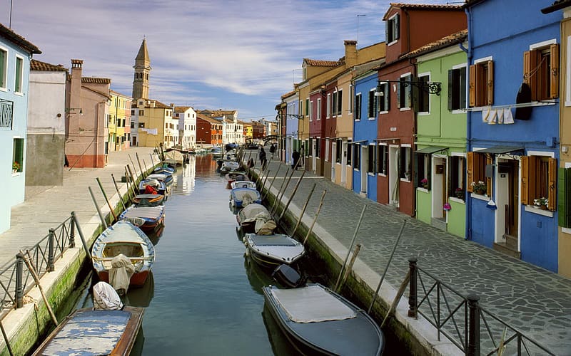 Italy, Venice, Town, , Burano, Towns, HD wallpaper