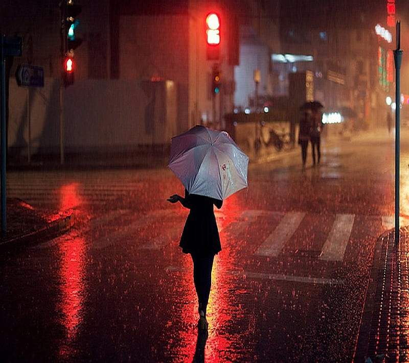 rainy night, HD wallpaper