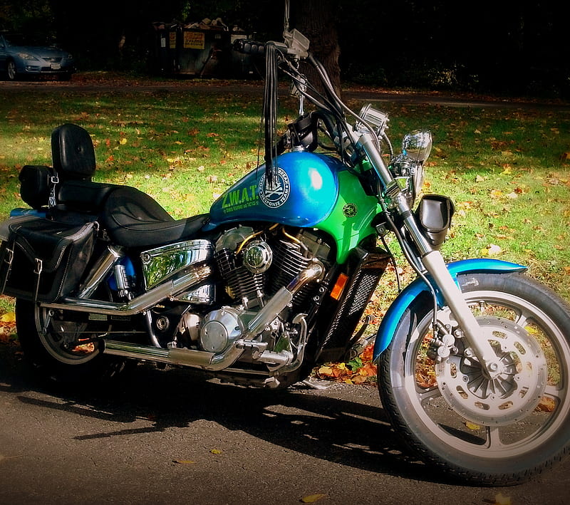 87 Vt 1100, bike, cruiser, honda, motorcycle, zombie, HD wallpaper