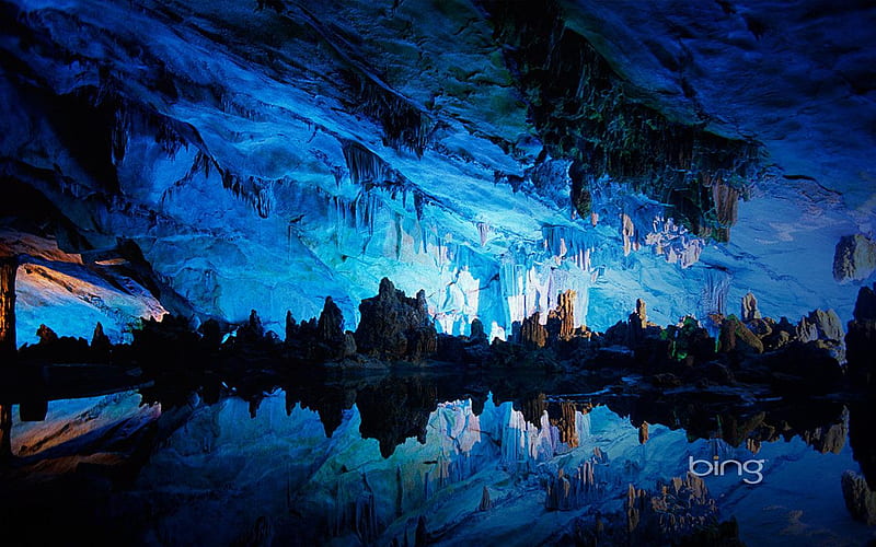 BEAUTIFUL BLUE COLOR, underwater, bonito, entrance, cave, HD wallpaper