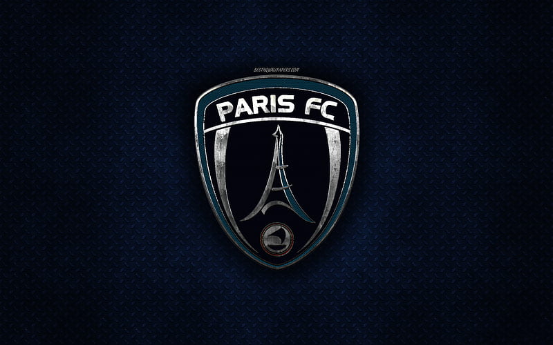 Paris FC, French football club, blue metal texture, metal logo, emblem, Paris, France, Ligue 2, creative art, football, HD wallpaper