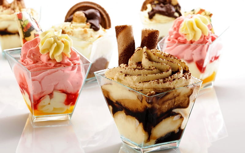 Ice cream for all, red, ice cream, food, chocolate, pink, dessert, sweet, HD wallpaper