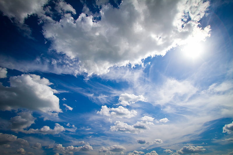 Blue Sky Summer, sky, summer, clouds, nature, HD wallpaper