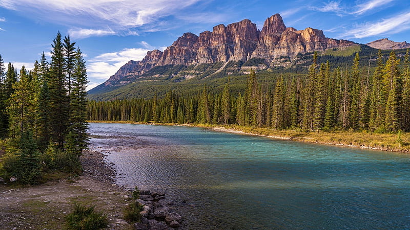 Bow River - Canada, Alberta, Bow River, Banff National Park, Canada, HD wallpaper