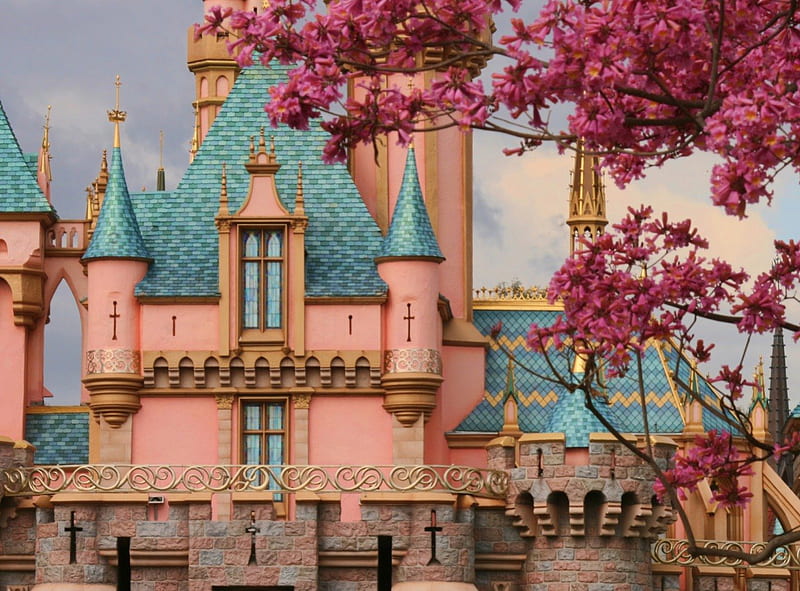 Castillo de primavera, fantasía, rosa, castillo, primavera, Fondo de  pantalla HD | Peakpx