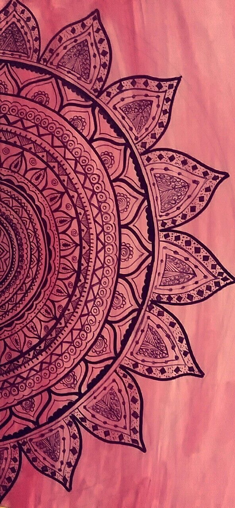 Mandala, boho, desenho, pink, HD phone wallpaper