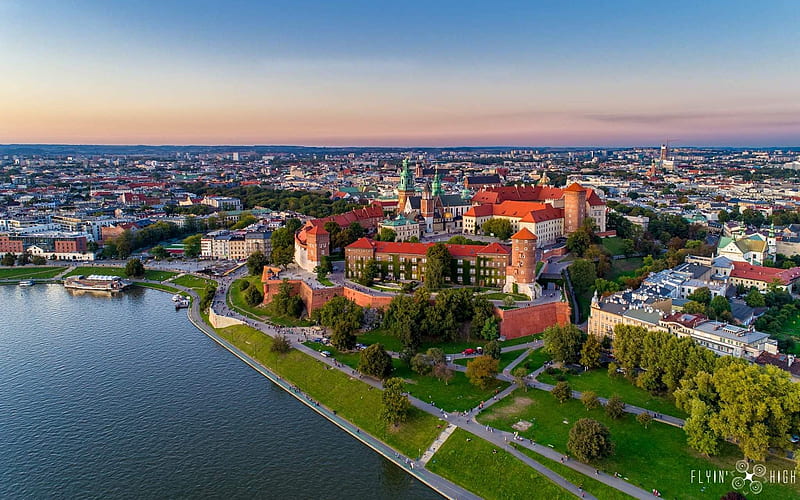 Krakow, Poland, castle, Wawel, Krakow, Poland, river, Vistula, HD wallpaper