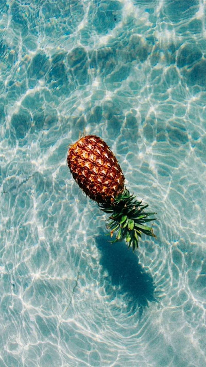 Pineapple, blue, cute, ocean, HD phone wallpaper | Peakpx
