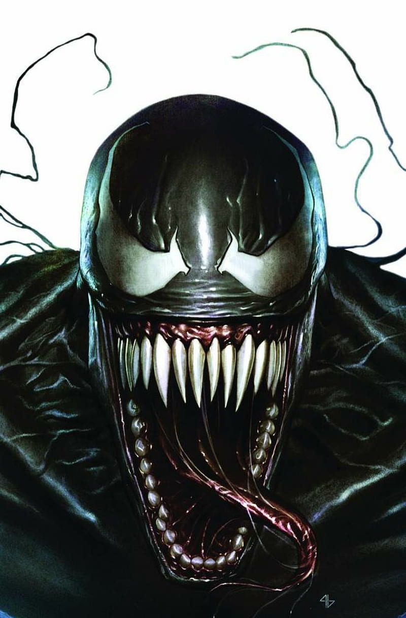 Screaming Venom, black, carnage, comic, eddie brock, marvel, marvel comic, spiderman, symbiote, villain, HD phone wallpaper