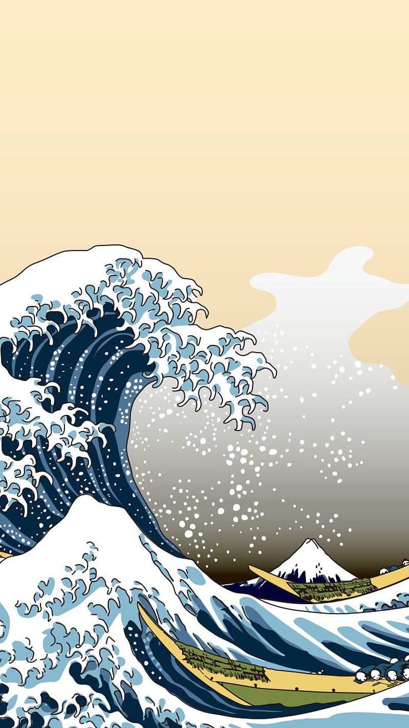 Wave, ocean, waves, great, japan, floor, water, link, HD phone wallpaper