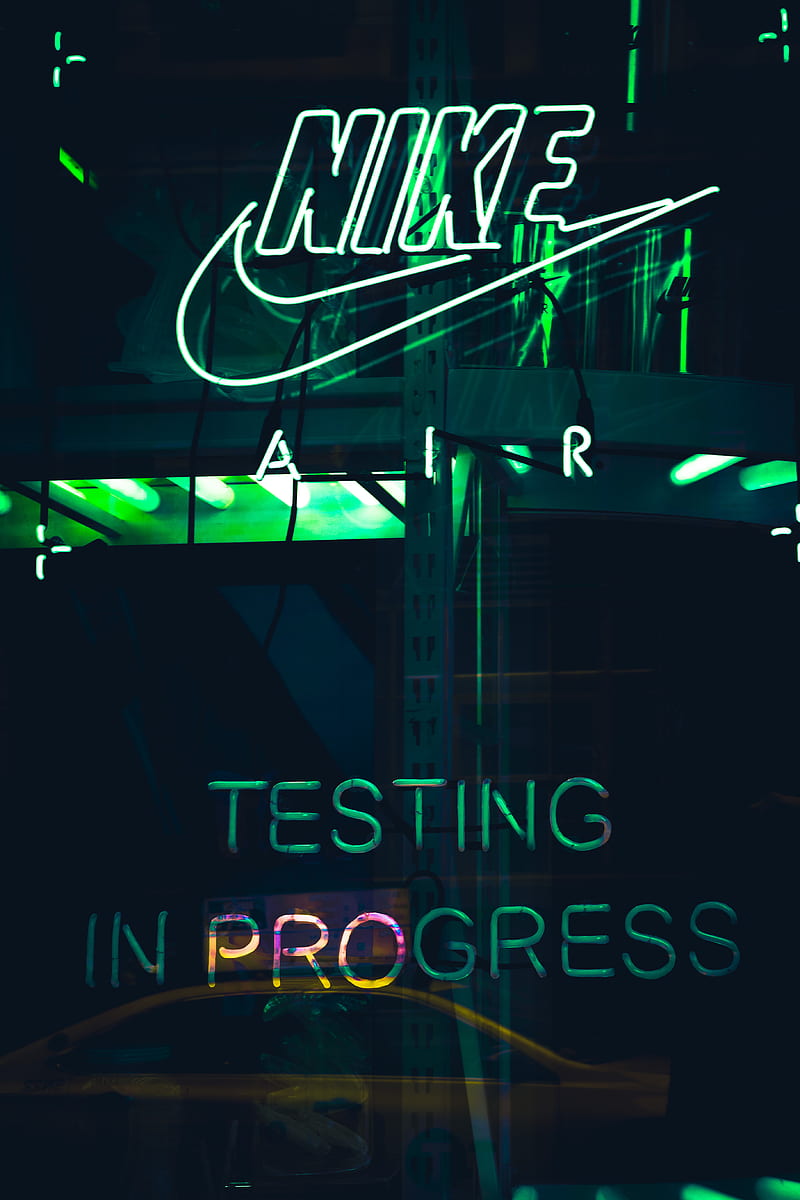 turned-on white Nike neon light signage, HD phone wallpaper