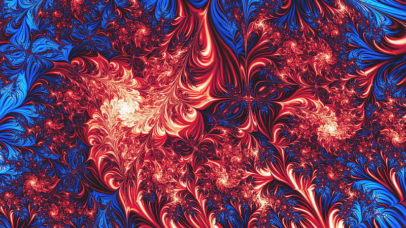 Fractal Shapes Abstraction Red Blue Hd Wallpaper Peakpx 6806