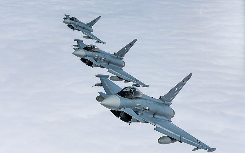 Eurofighter Typhoon, German Air Force, Luftwaffe, German fighters, German combat aircraft, Bundeswehr, Germany, HD wallpaper