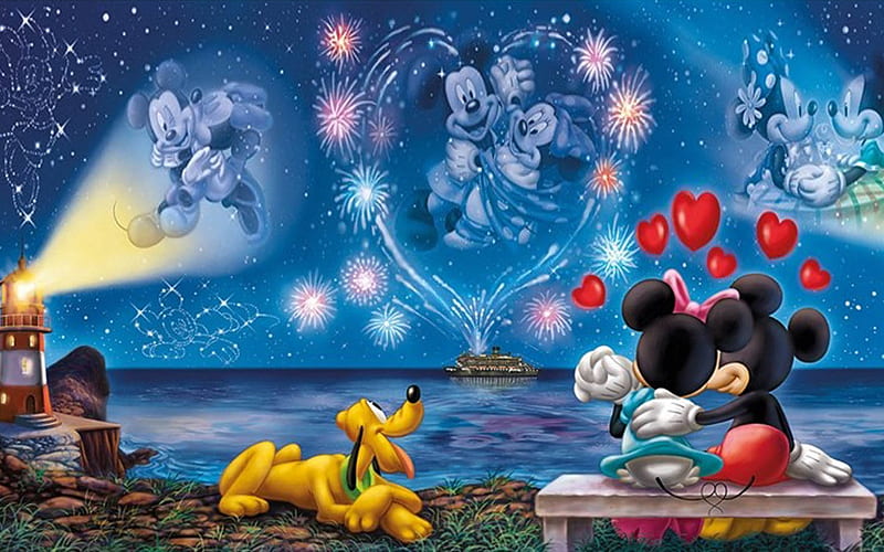 Mickey and minnie mouse, pluto, minnie, mickey, mouse, HD wallpaper | Peakpx