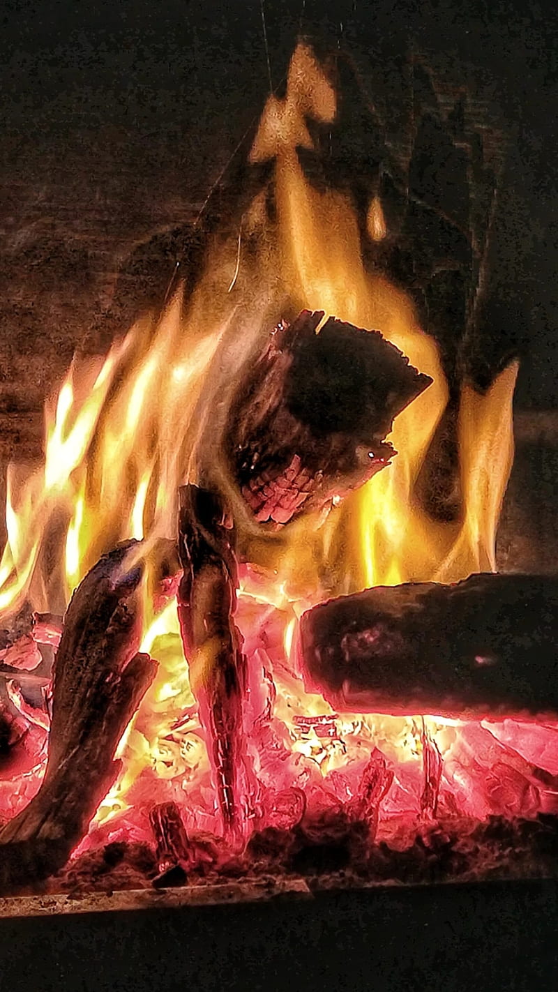Fire, burn, burning, dark, flame, wood, woods, HD phone wallpaper