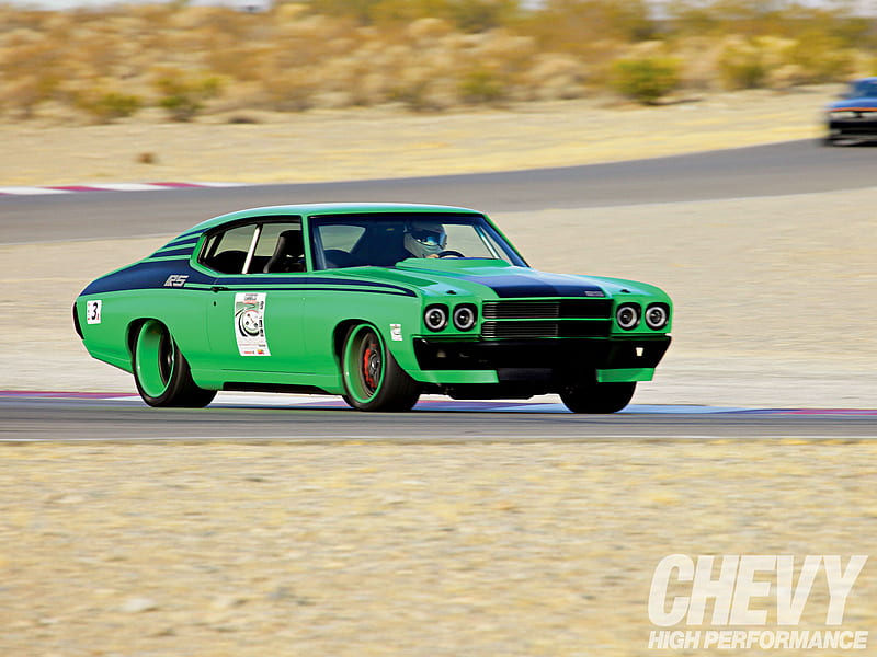 1970 Chevy Chevelle, gm, racing, green, bowtie, HD wallpaper