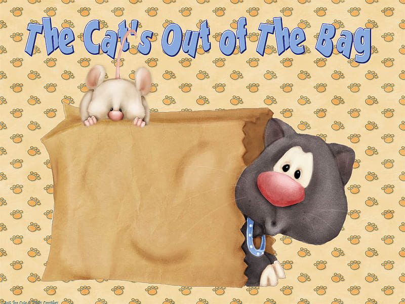 CATS IN THE BAG, bag, paper, cat, brown, HD wallpaper