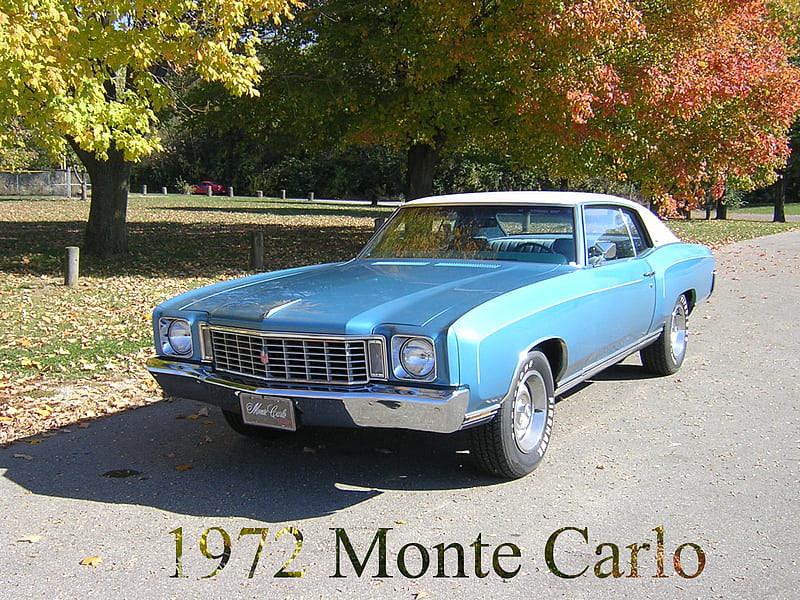 1972 Monte Carlo, chevy, fall, cover, monte carlo, HD wallpaper