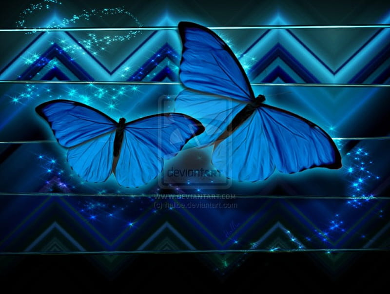 ✫Attractive Blue Butterflies✫, attractions in dreams, bonito, most ed, digital art, splendor, butterfly designs, animals, blue, imaginations, wings, lovely, colors, butterflies, creative, cute, cool, mixed media, attractive, HD wallpaper