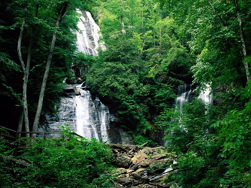 anna ruby falls, waterfalls, HD wallpaper