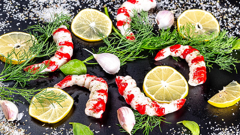 Lemon Seafood Shrimp Food, HD wallpaper