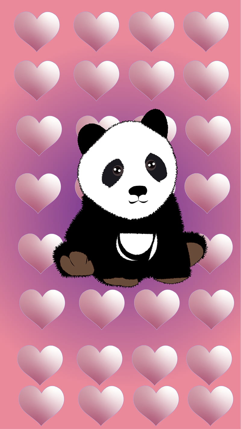 oso panda, chicas, , hermoso, tierno, HD phone wallpaper