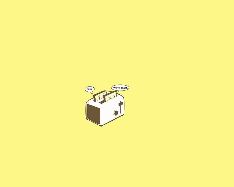 Shit... Were Toast!!.., brown, toast, bread, yellow, burnt, fun, toaster, scared, cute, emo, random, awesome, funny, shit, HD wallpaper