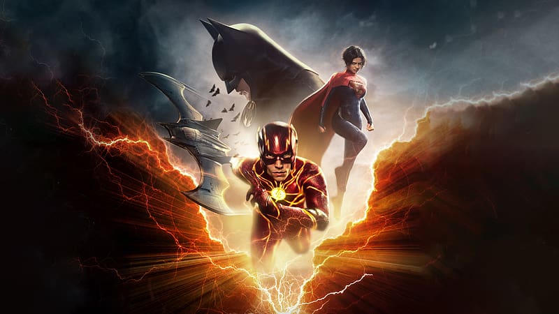 The Flash, DC movie poster, batman and supergirl, HD wallpaper