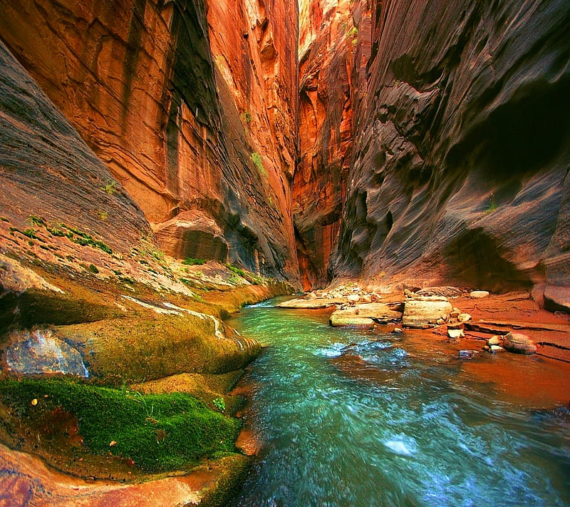 Nature Stream, canyon, landscape, river, water, HD wallpaper | Peakpx